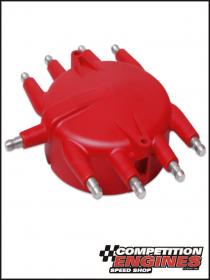 MSD-8541  MSD Crab Distributor Cap, Male/HEI Style, Red Screw Down 